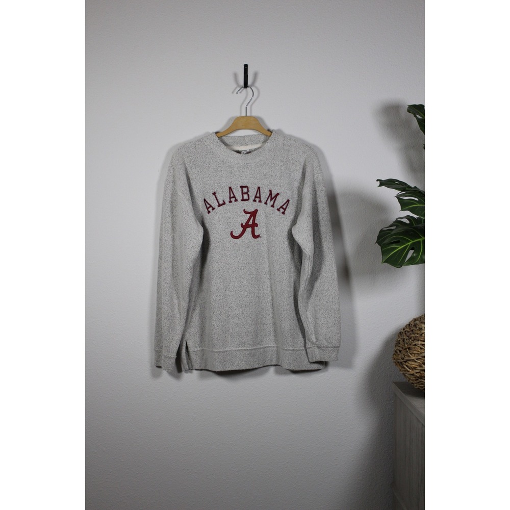Original League Alabama Crimson Tide Crewneck Embroidered Grey Sweatshirt Size M